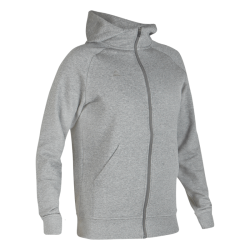 Zipped Football Hoodie Mid Grey